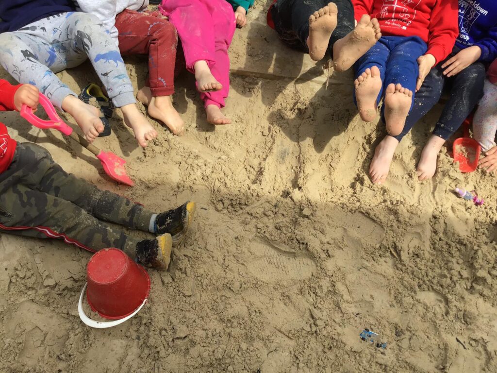 Kids playing in the sand pit